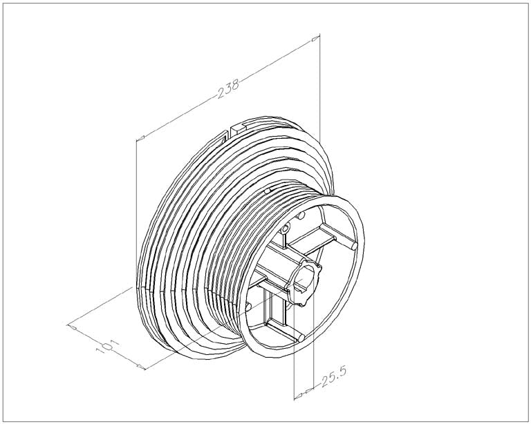 Kabeltrommels HS 3050 asgat 1 inch