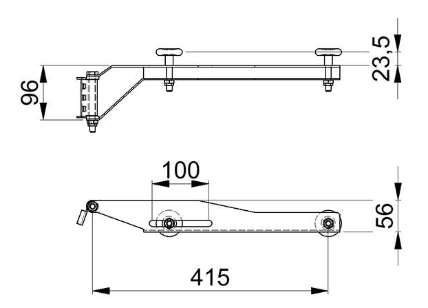 Tandem top roller holder for low system (left)