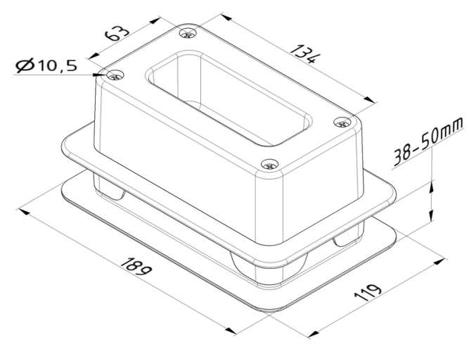 Universal handle for 38-50 mm panels