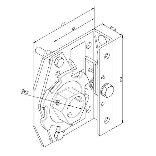 Spring break protection suitable for Crawford 35 mm axle (left)